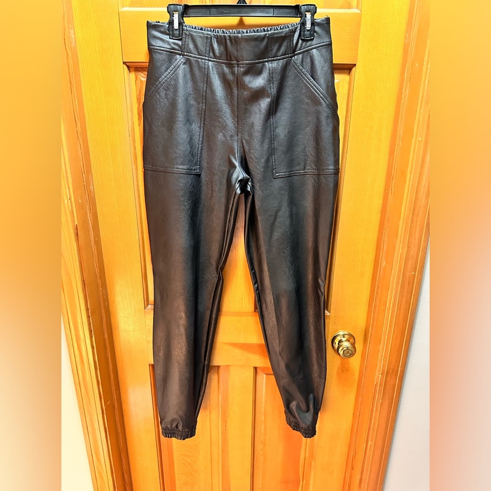 Spanx faux leather joggers